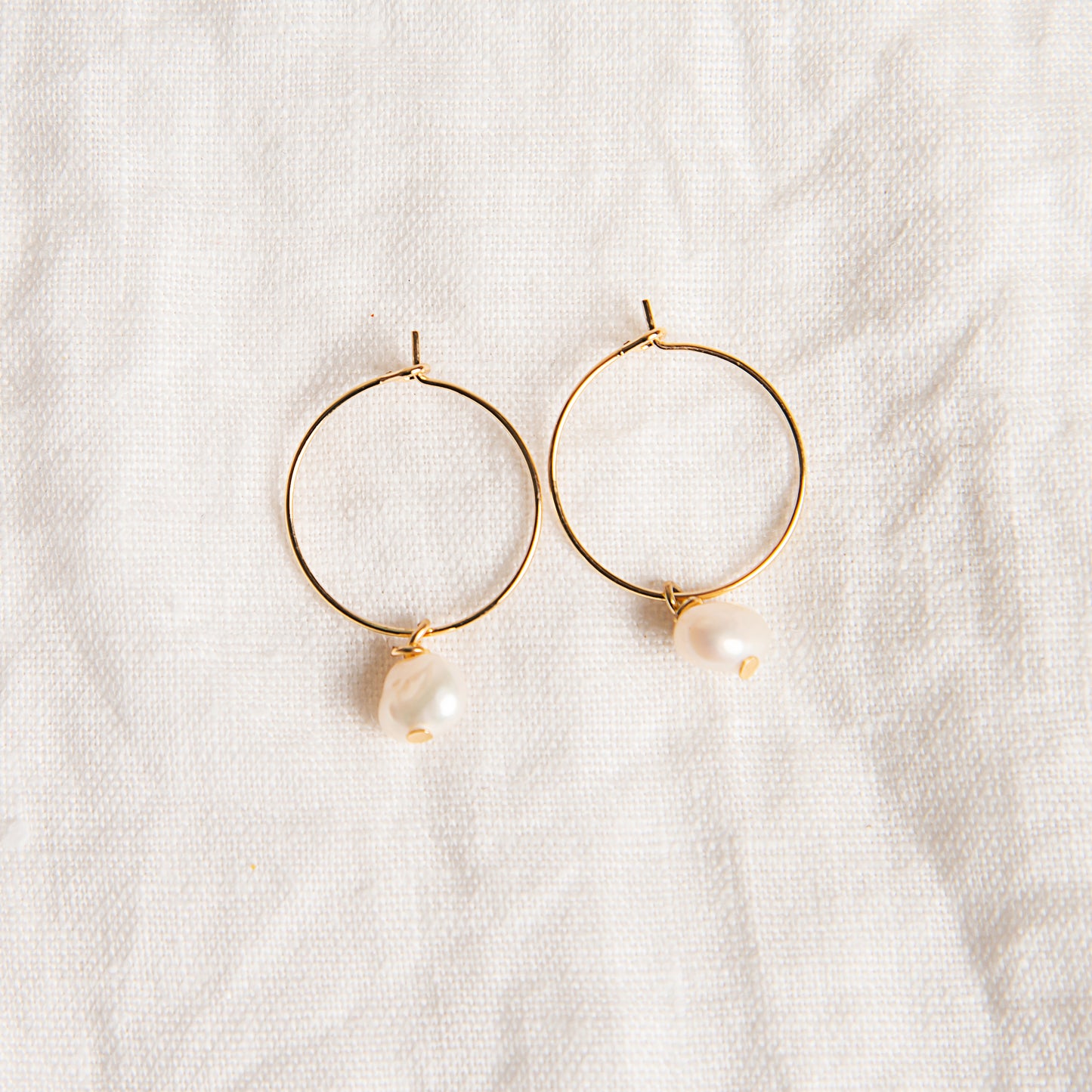 Classic Pearl Hoops